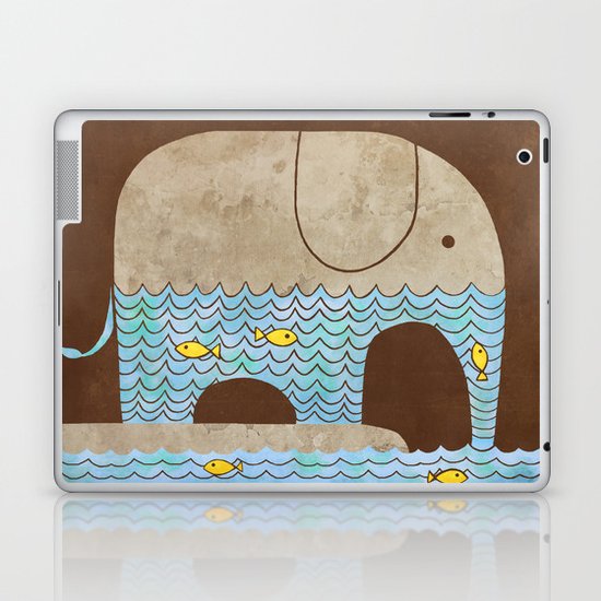 Thirsty Elephant - colour option Laptop & iPad Skin