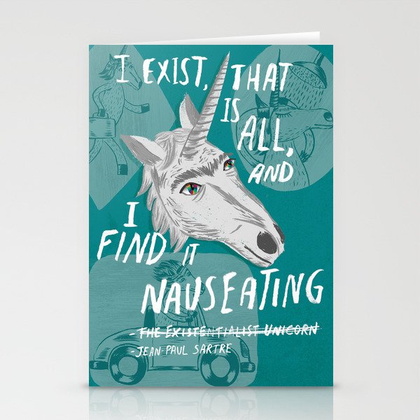 The Existentialist Unicorn Stationery Cards