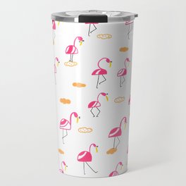 Pink Summer Flamingo Travel Mug
