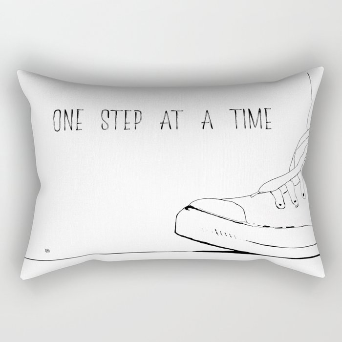 one step at a time Rectangular Pillow