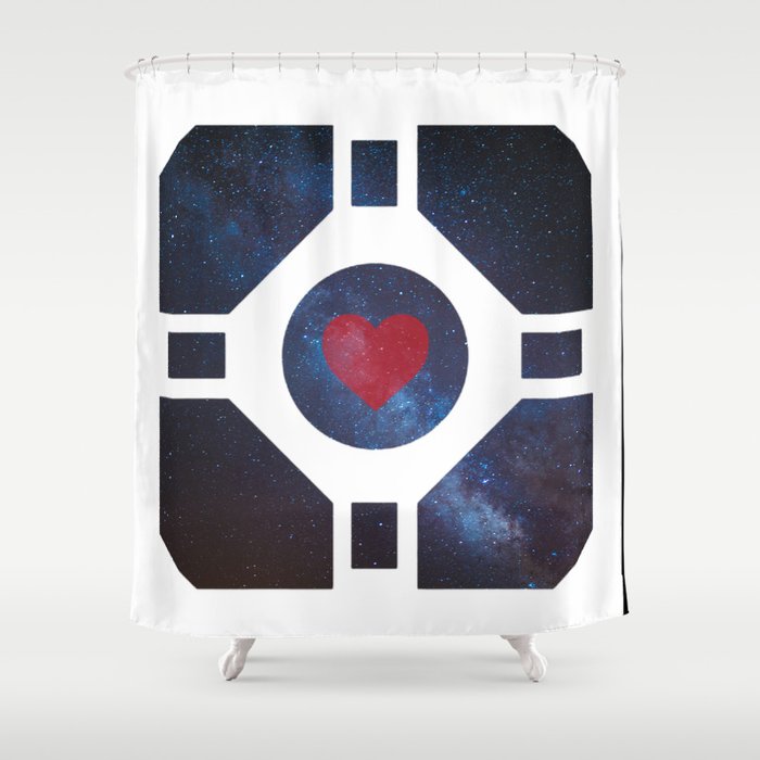 Portal Companion Cube Shower Curtain