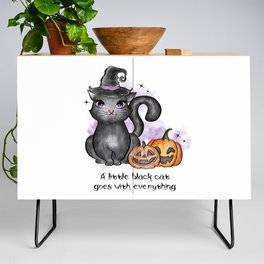 Cat lover Happy Halloween witch cat Credenza