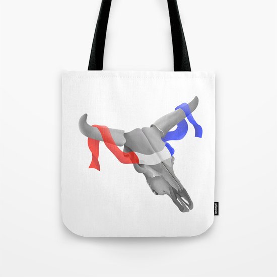 Patriotic Cow Skull Tote Bag