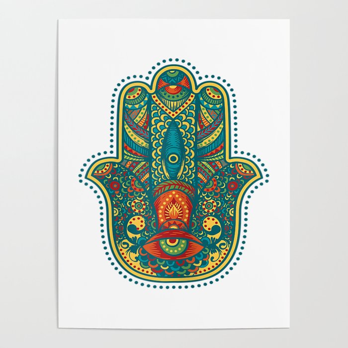 Hamsa , Hand of Fatima, Protective Amulet Top Poster