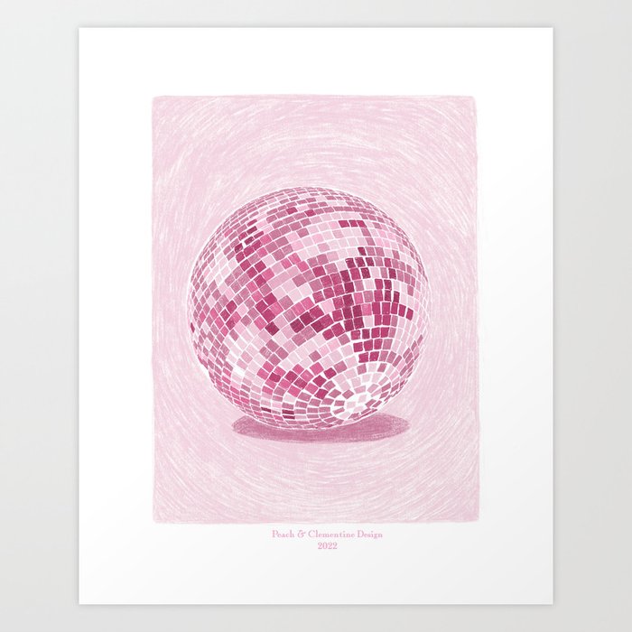 Disco Ball in Pink Art Print