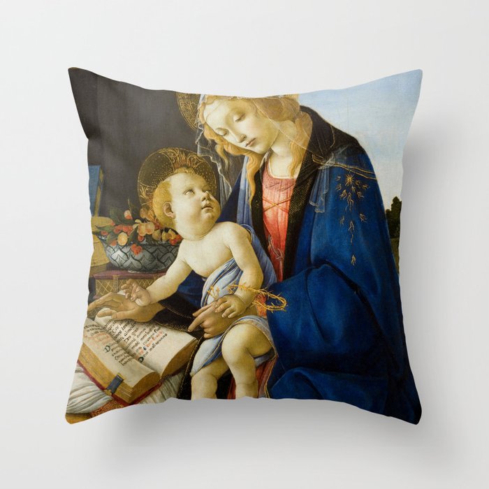 The Virgin and Child by Sandro Botticelli Throw Pillow