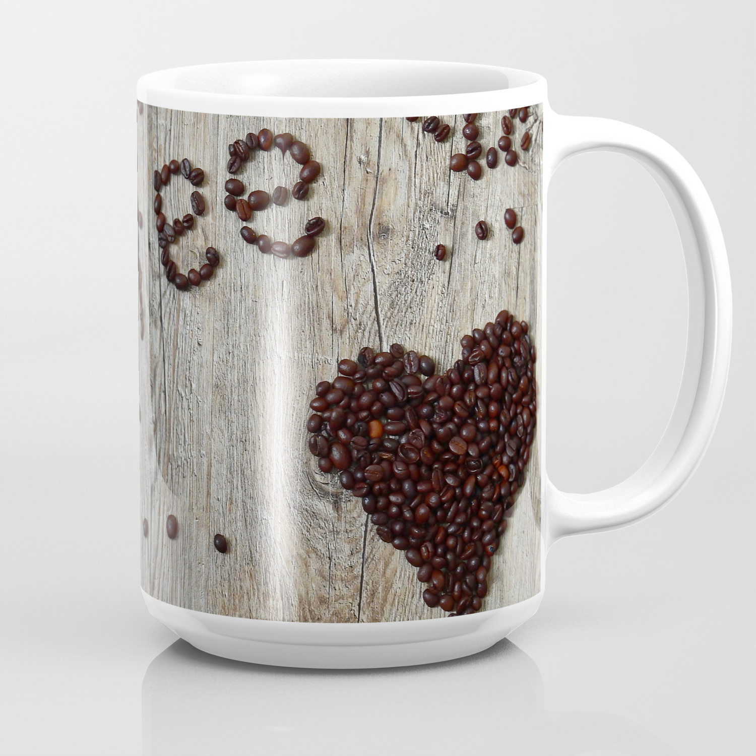 Love Coffee In Beans Cafe Or Kitchen Decor Coffee Mug By