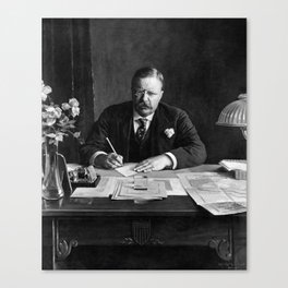 President Roosevelt Seated At Desk - 1922 Canvas Print