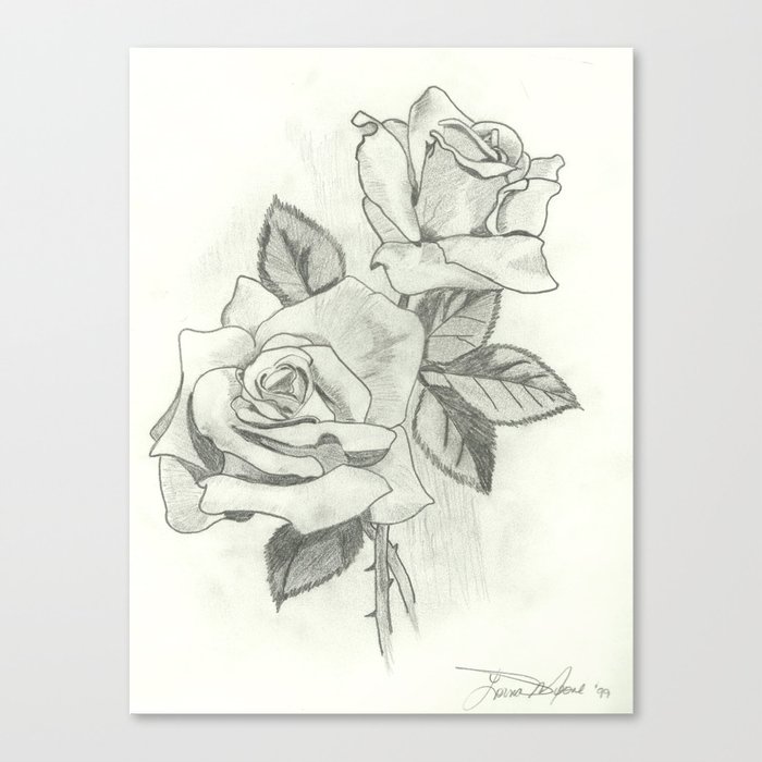 Two Roses Canvas Print