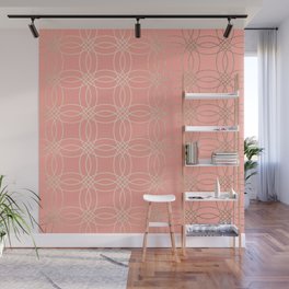 Simply Vintage Link in White Gold Sands and Salmon Pink Wall Mural