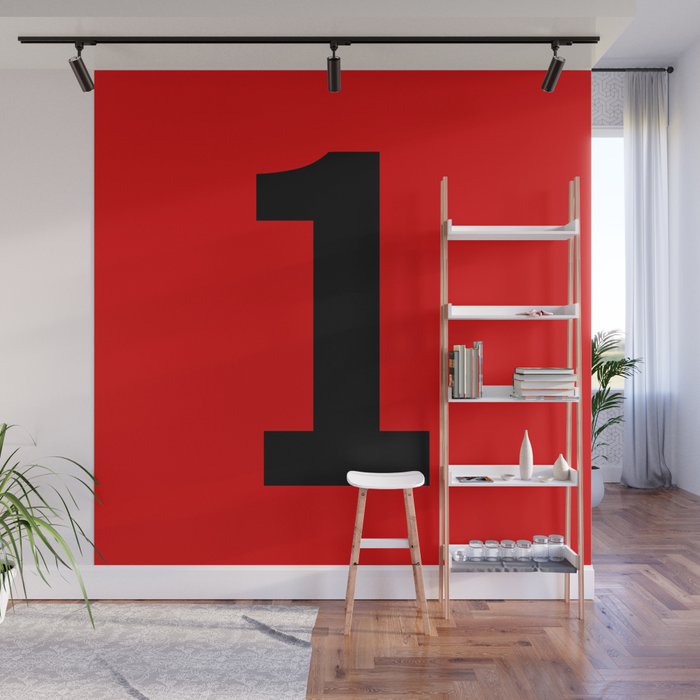 Number 1 (Black & Red) Wall Mural