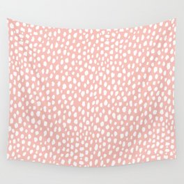 Pink Polka Dot Spots (white/pink) Wall Tapestry