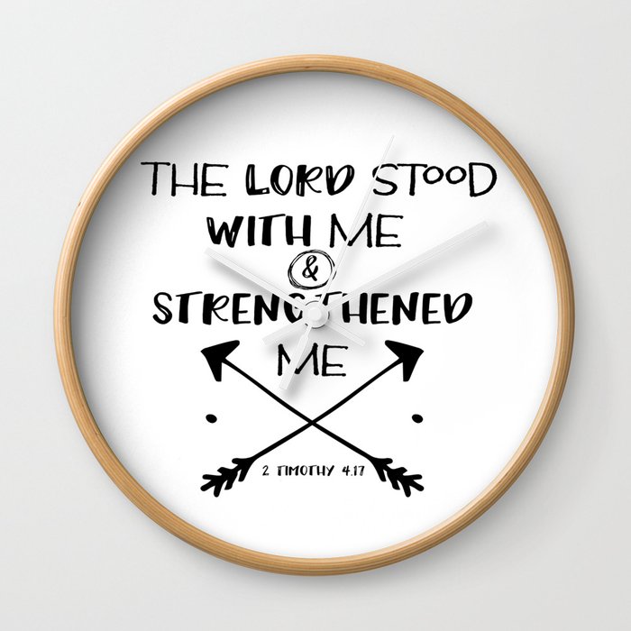 Strength Bible Verse Typography Wall Clock By Quotelifeshop Society6