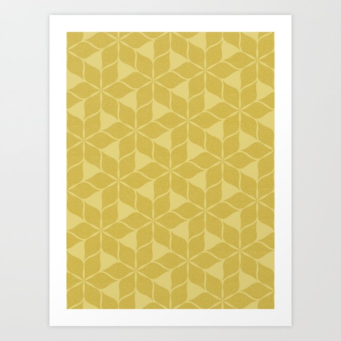 Geometric Pattern Yellow on Yellow Art Print