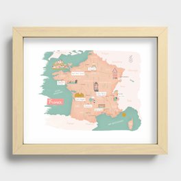 France Map Recessed Framed Print