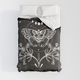 Magical Moth Black Comforter