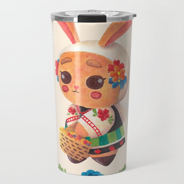 The Cute Bunny in Polish Costume Travel Mug