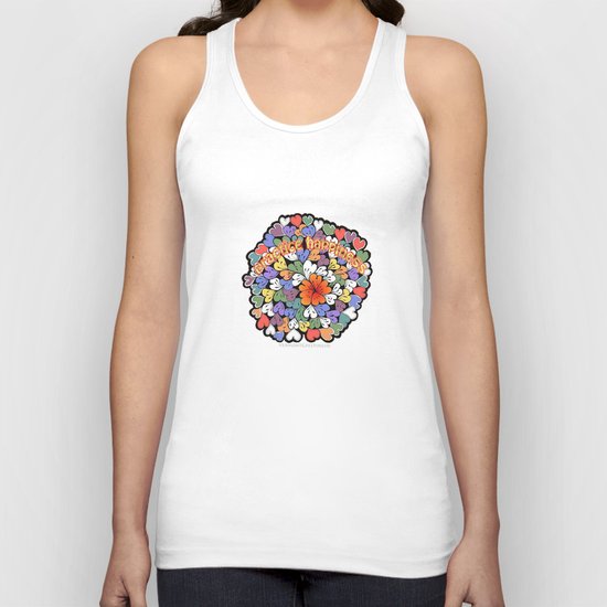 Zentangle Practice Happiness Illustration Unisex Tank Top