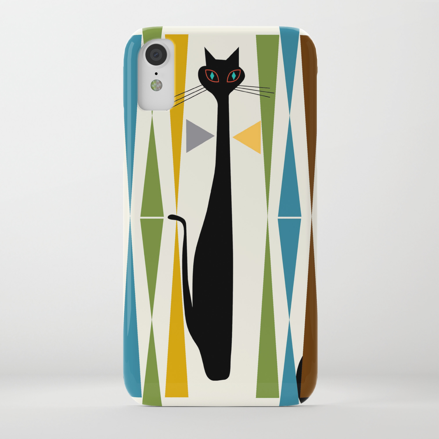 Mid Century Modern Art Cat 2 Iphone Case By Oldurbanfarmhouse