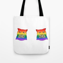 Rainbow Cat Pillow "Hug Me" Tote Bag