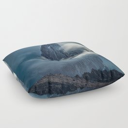 Argentina Photography - Tall Mountain Going Through The Clouds Floor Pillow