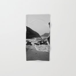 Kynance Cove in Black and White Hand & Bath Towel