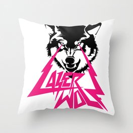 LASER WOLF Throw Pillow