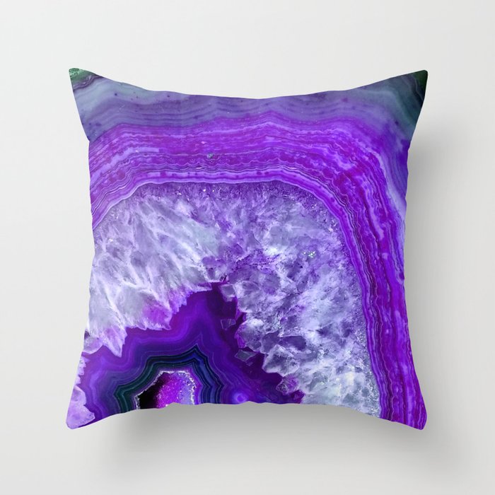 purple stone Throw Pillow
