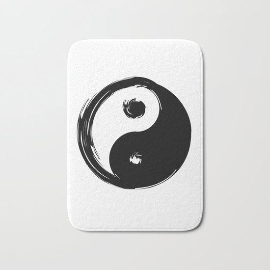 Yin Yang Symbol Bath Mat