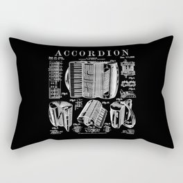 Accordion Player Accordionist Instrument Vintage Patent Rectangular Pillow