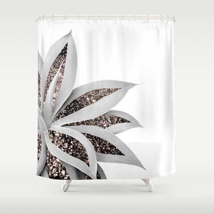 Agave Finesse Glitter Glam #1 (Faux Glitter) #tropical #decor #art #society6 Shower Curtain