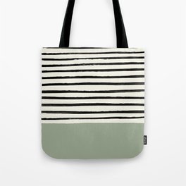 Sage Green x Stripes Tote Bag