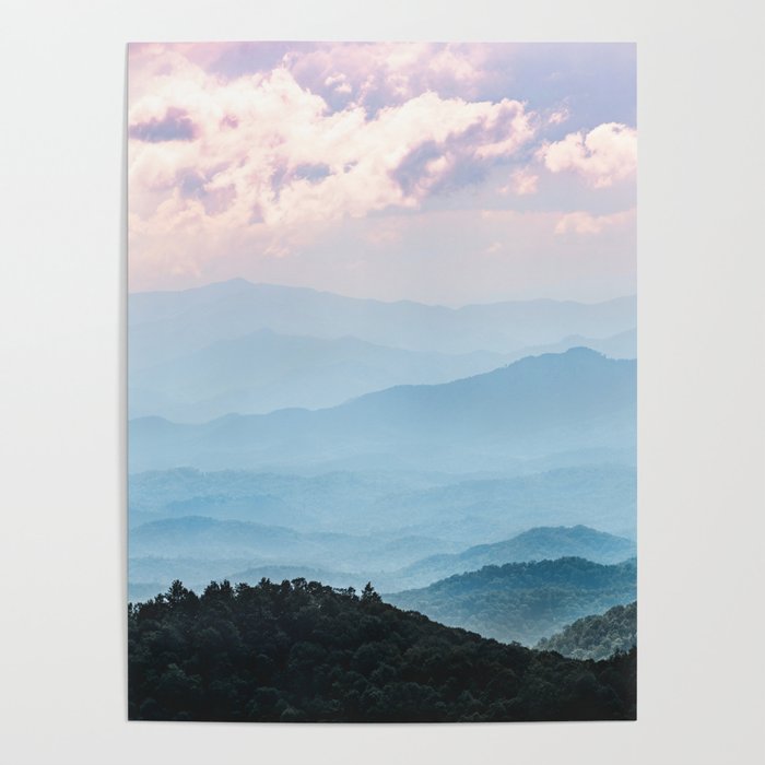 Smoky Mountain National Park Sunset Layers - Nature Photography Poster