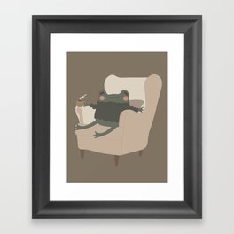 Frog Cozy Evening Tea | Jeni the Frog Framed Art Print