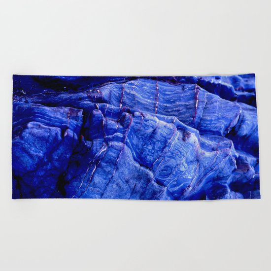 BLUE STONE TEXTURES Beach Towel