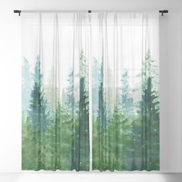 Pine Trees 2 Sheer Curtain