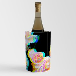 Pale Pink Roses on Black with Glitch Wine Chiller