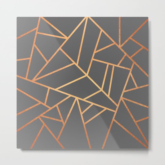 Copper And Grey Metal Print