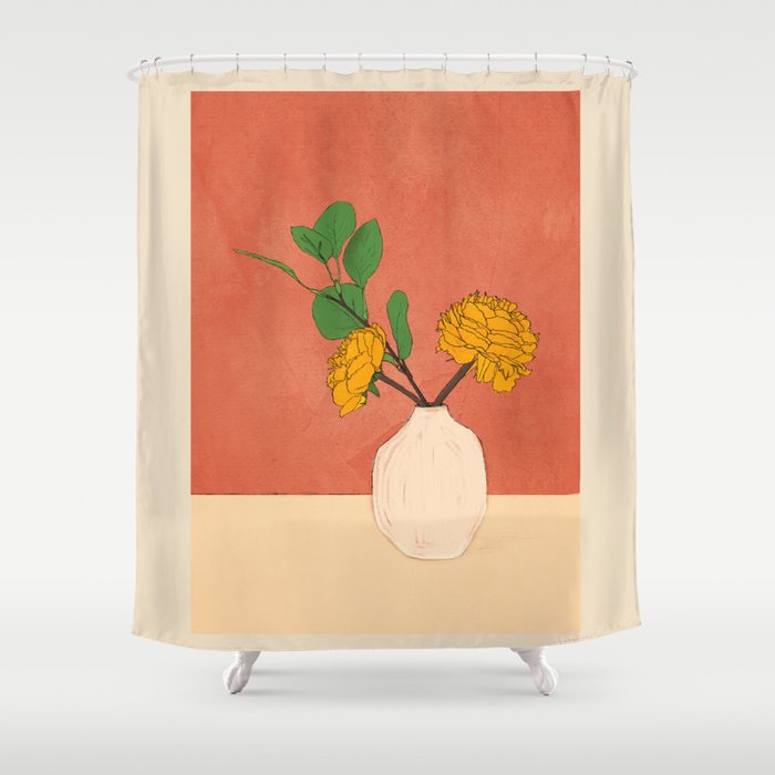 Thought of you Orange Shower Curtain