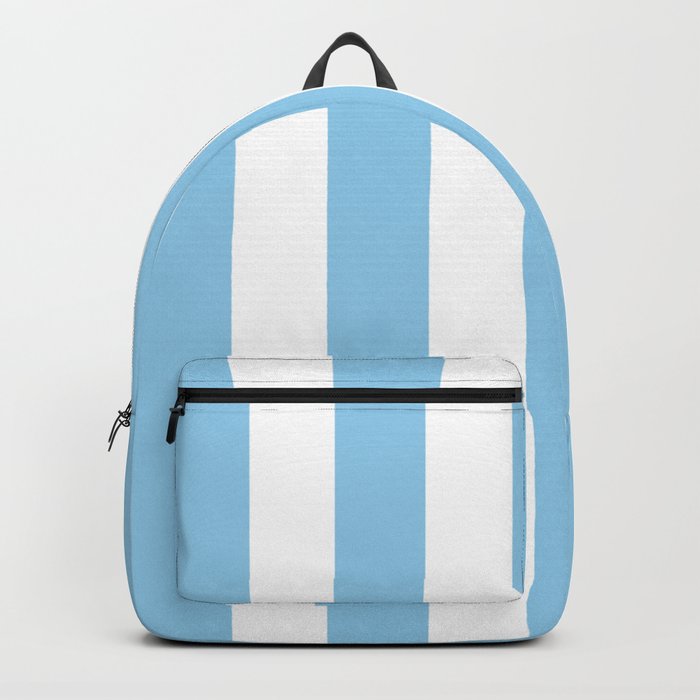 Cornflower heavenly - solid color - white vertical lines pattern Backpack