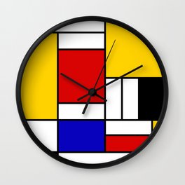 Mondrian Block Wall Clock