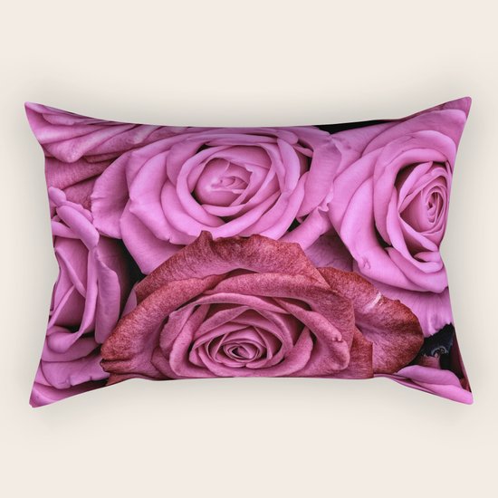 Pink Roses Rectangular Pillow