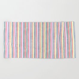 Watercolor Stripes Beach Towel