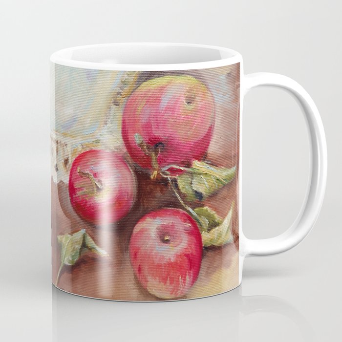 Red Apples On The Table Classic Still Life Painting Coffee Mug By