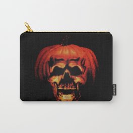 Halloween II Pumpkin Skull Stained Glass Carry-All Pouch