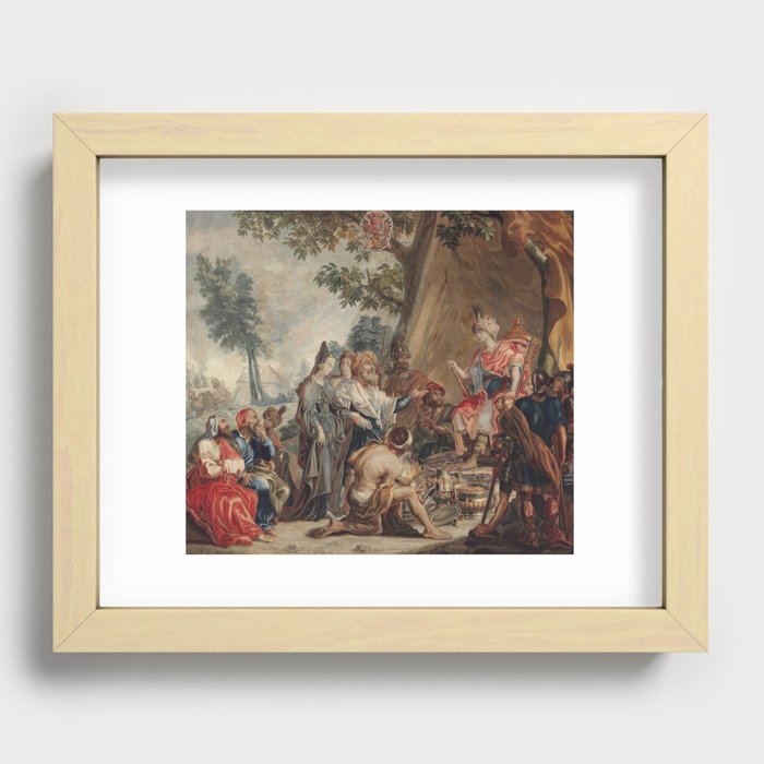 Antique 18th Century Flemish 'King Cyrus' Persian Landscape Tapestry Recessed Framed Print