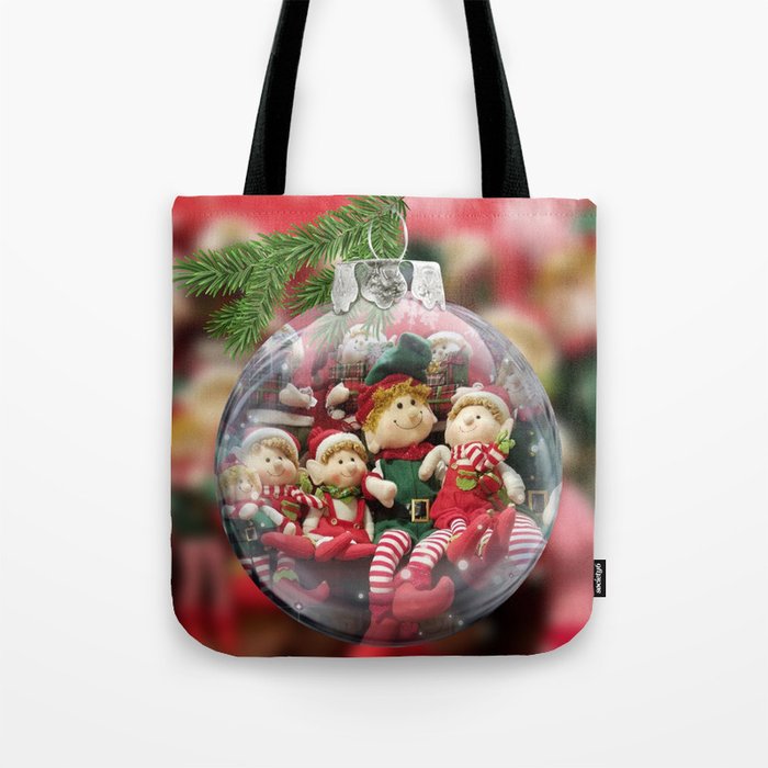 Christmas Elves Ornament Tote Bag