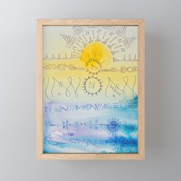 Light Language - Water Earth, Codes of the Ocean; Codes of the Sun Framed Mini Art Print