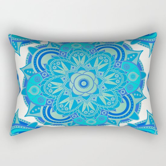 Throat Chakra Mandala Rectangular Pillow