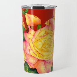 Roses of Peace on Red Travel Mug